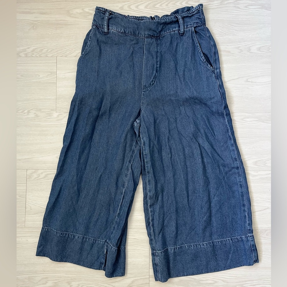Anthropologie YFG Elephant Denim Palazzo Pants Wide Leg Lyocell
